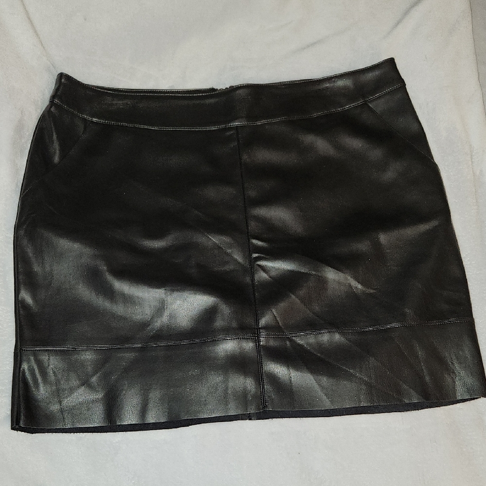 Black Faux Leather Mini Skirt